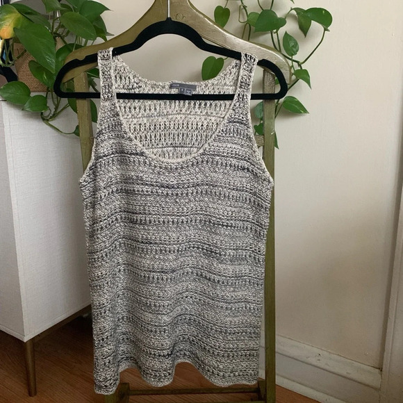 Vince Neutral Striped Sleeveless Knit Tank Size S - Picture 4 of 16